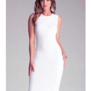 Bebe Bodycon Midi Dress - White - Medium